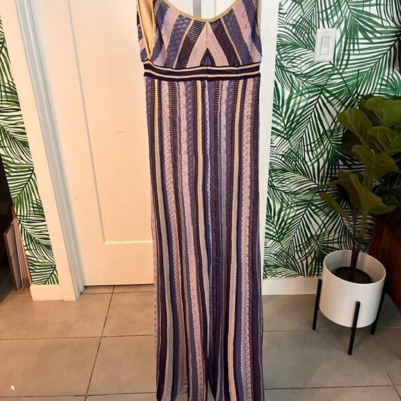 NEW Maje Purple Metallic Knit Maxi Dress Sz 2 Tall - Picture 9 of 10